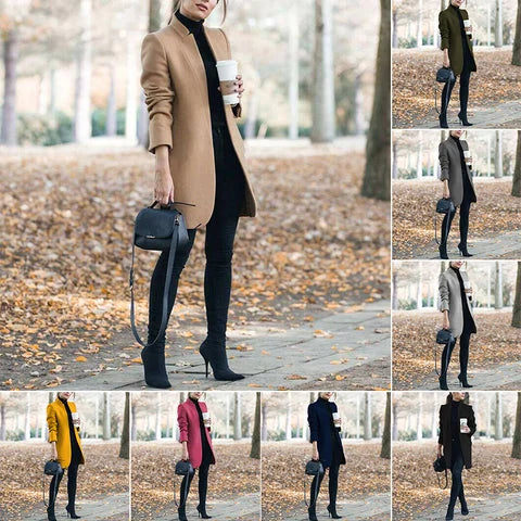 Nahemia - Chic Elegance Wollblazer mit Stehkragen