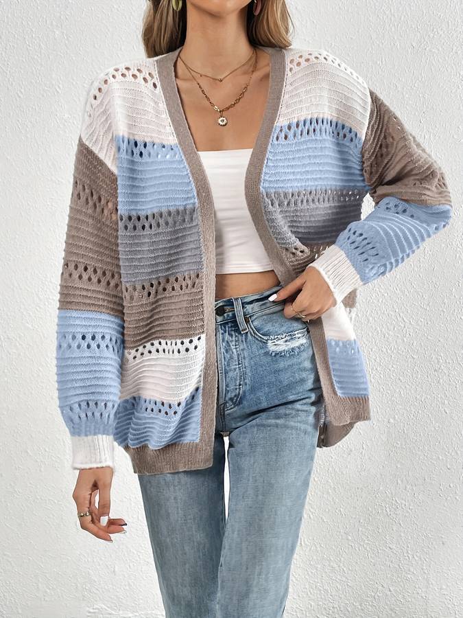 Juliet - Unifarbener Strickjacken-Pullover