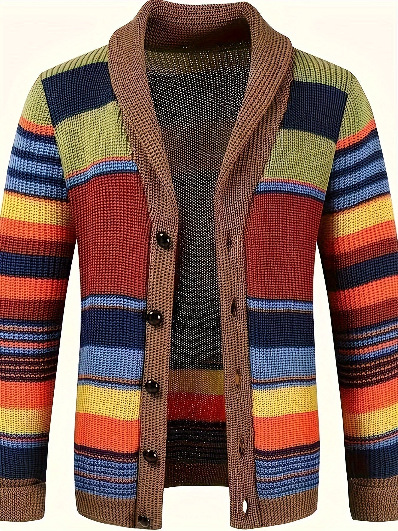 StreifenStrick – Strickjacke mit bunten Streifen