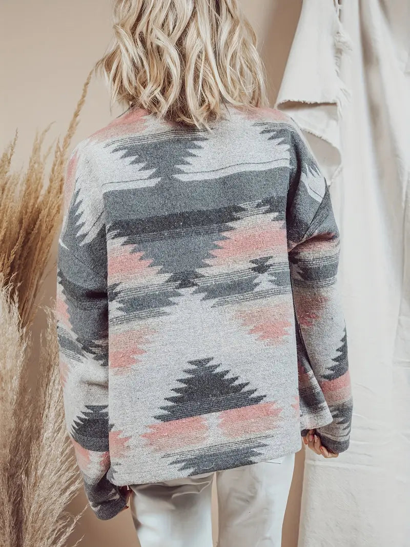 Darlene – Gewebte Jacke mit bedrucktem Kragen