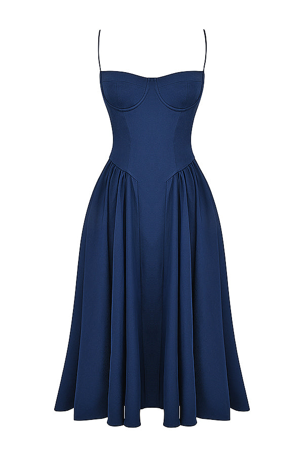 Evelina | Twill Korsett Midi Kleid