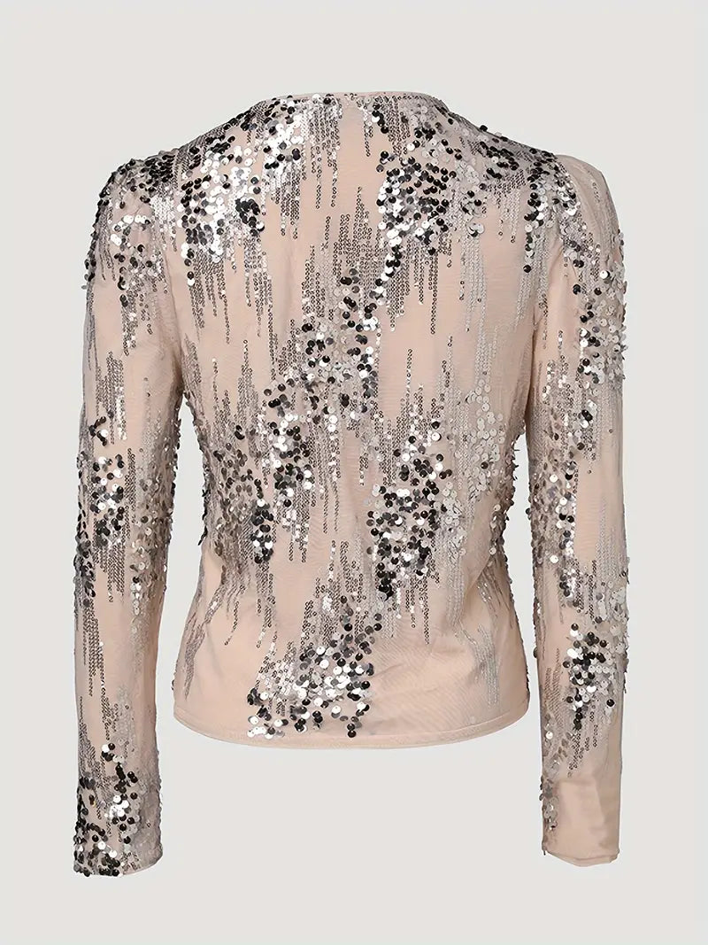 Lola – Elegante gestrickte Paillettenjacke