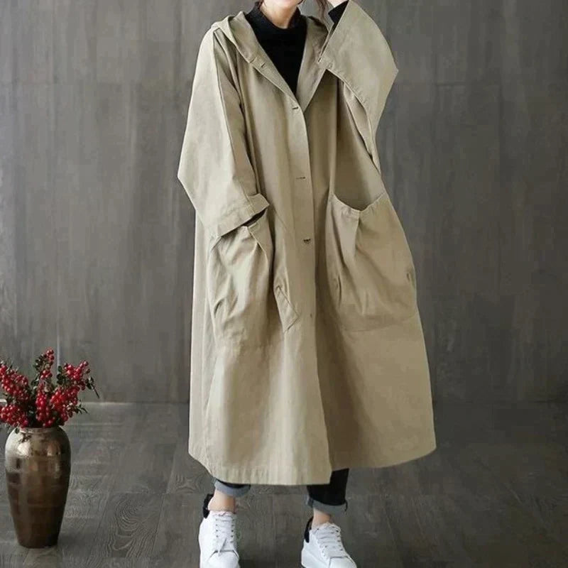 EleganzMantel - Stilvoller Trenchcoat für Frauen in Übergröße