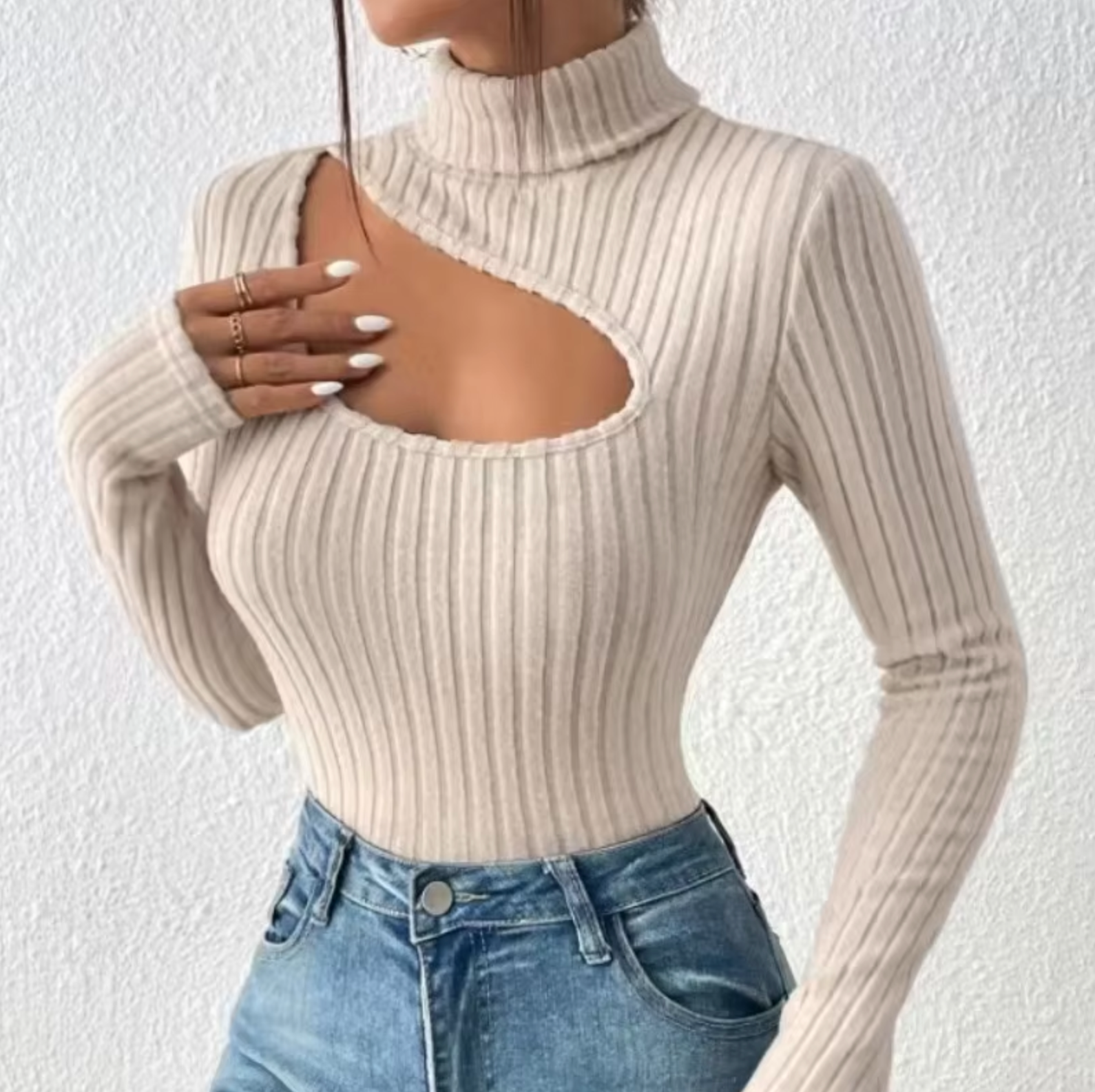 Loren – Gestrickter sexy Rollkragenpullover