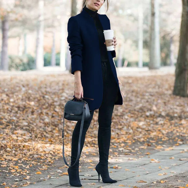 SolidStyle – Fashion Wollmantel mit Stehkragen