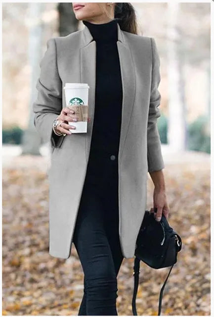 SolidStyle – Fashion Wollmantel mit Stehkragen