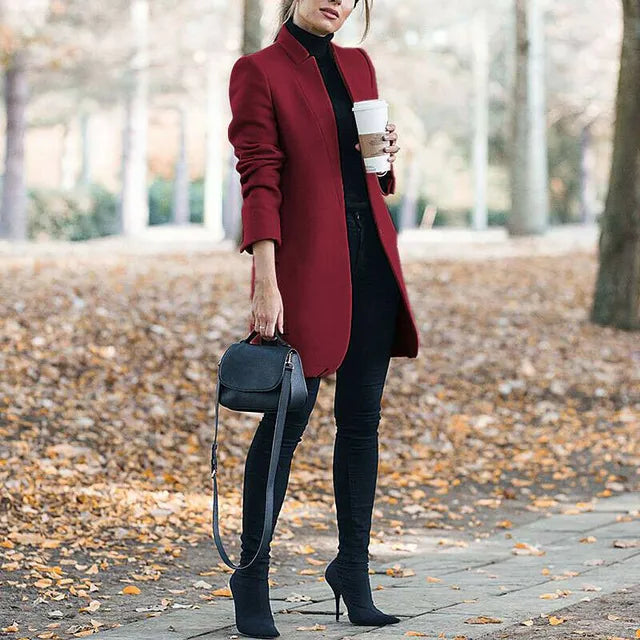 SolidStyle – Fashion Wollmantel mit Stehkragen