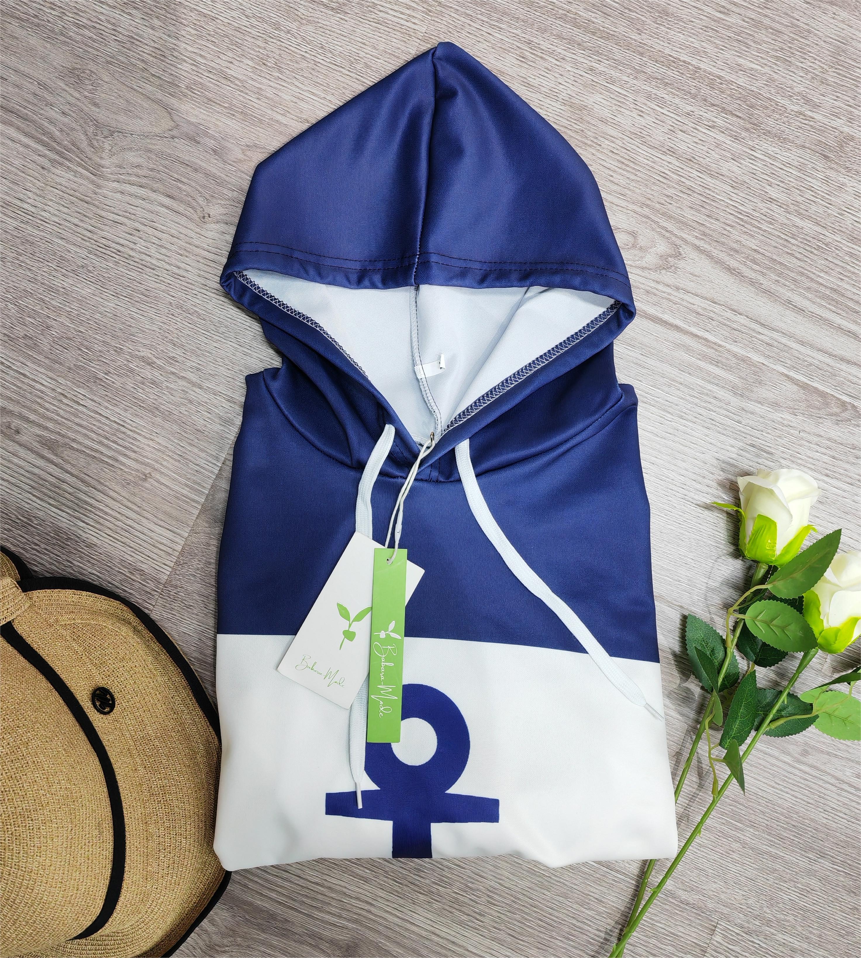 Magda - Anker Langarm-Kapuzenpullover mit Farbblock