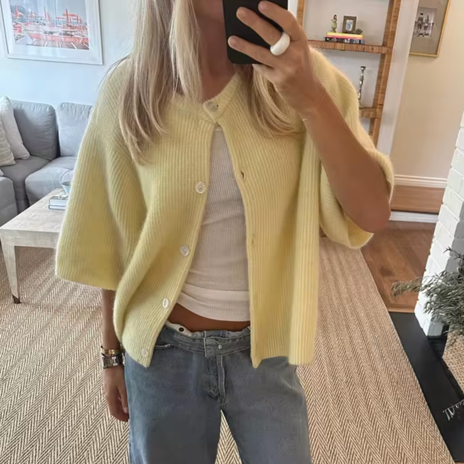 Jackie – Gestrickter, kurzärmliger Cardigan