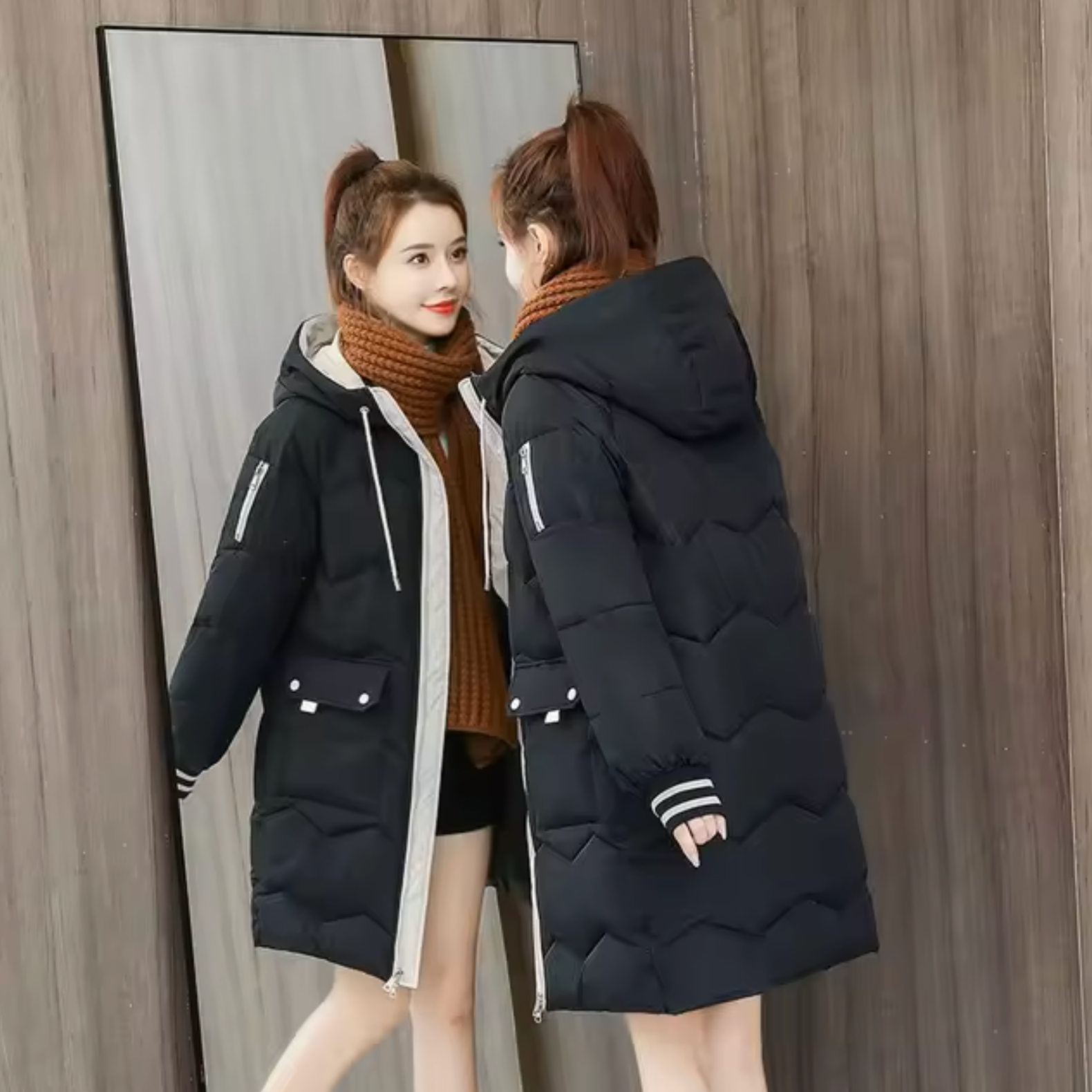 Erin – Langer Parka-Baumwollmantel