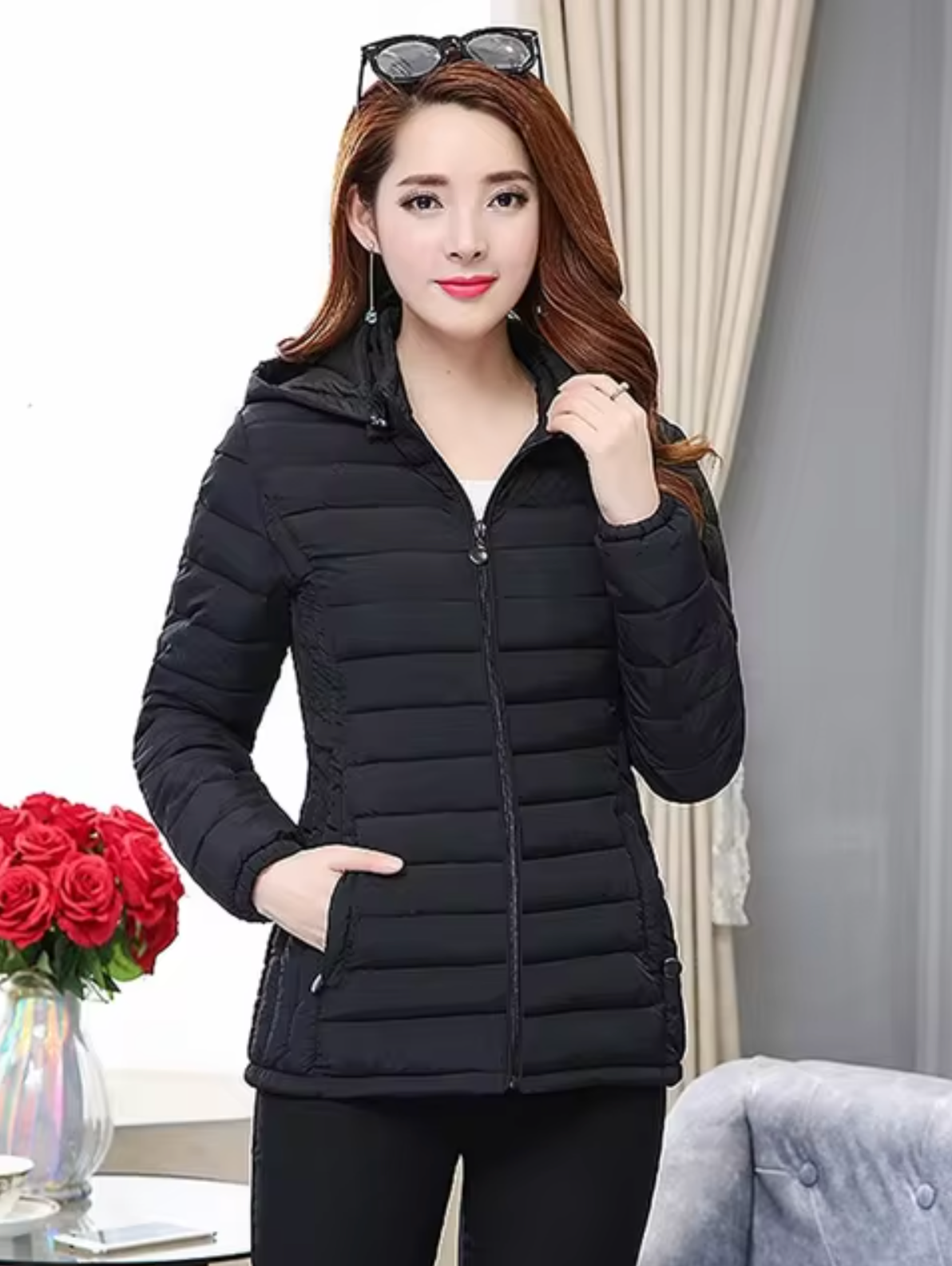 Andrea – Gefütterte Jacke mit abnehmbarer Kapuze
