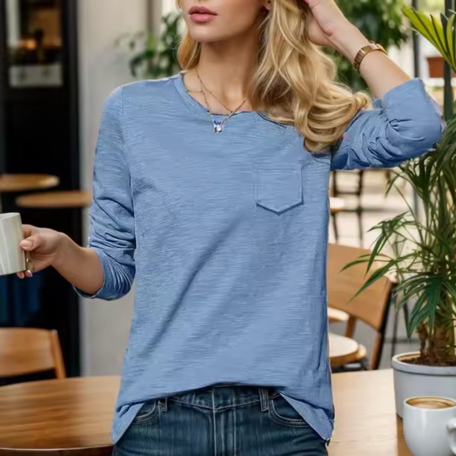 Jacinta – Langarm-T-Shirt aus Baumwolle