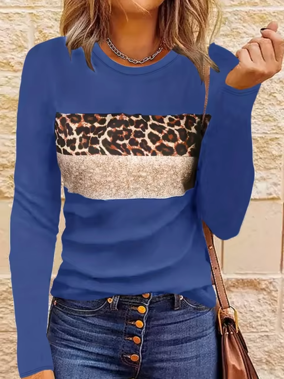 Myline – Langärmliges T-Shirt mit Leopardenmuster
