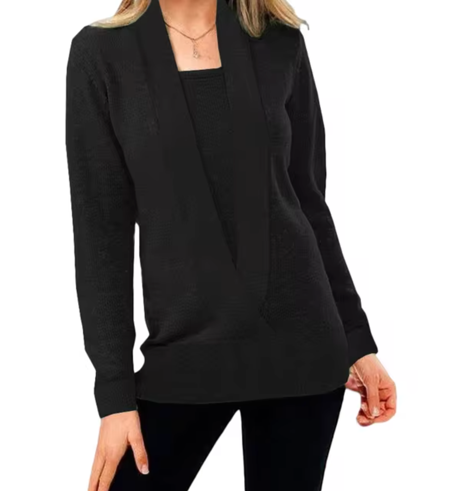 Ciara – Gestrickter Pullover mit tiefem V-Ausschnitt