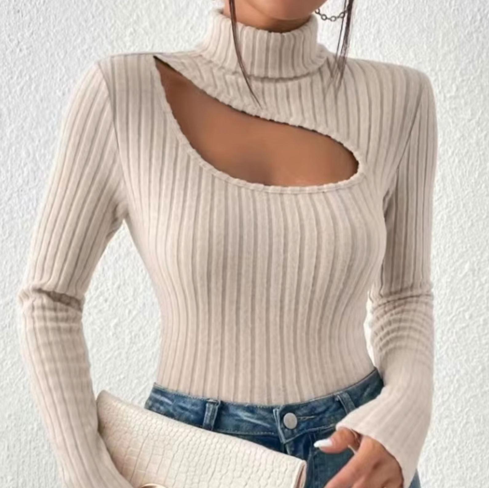 Loren – Gestrickter sexy Rollkragenpullover