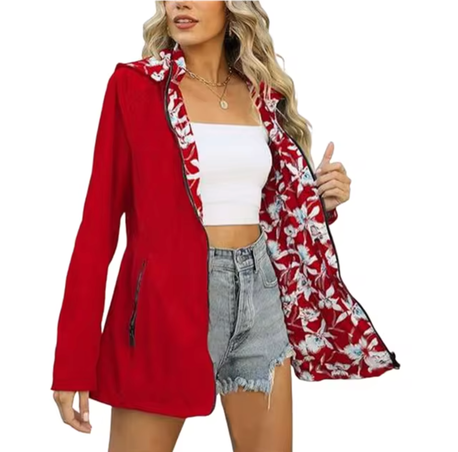 Becky – Wendbare Kapuzenjacke mit Aufdruck