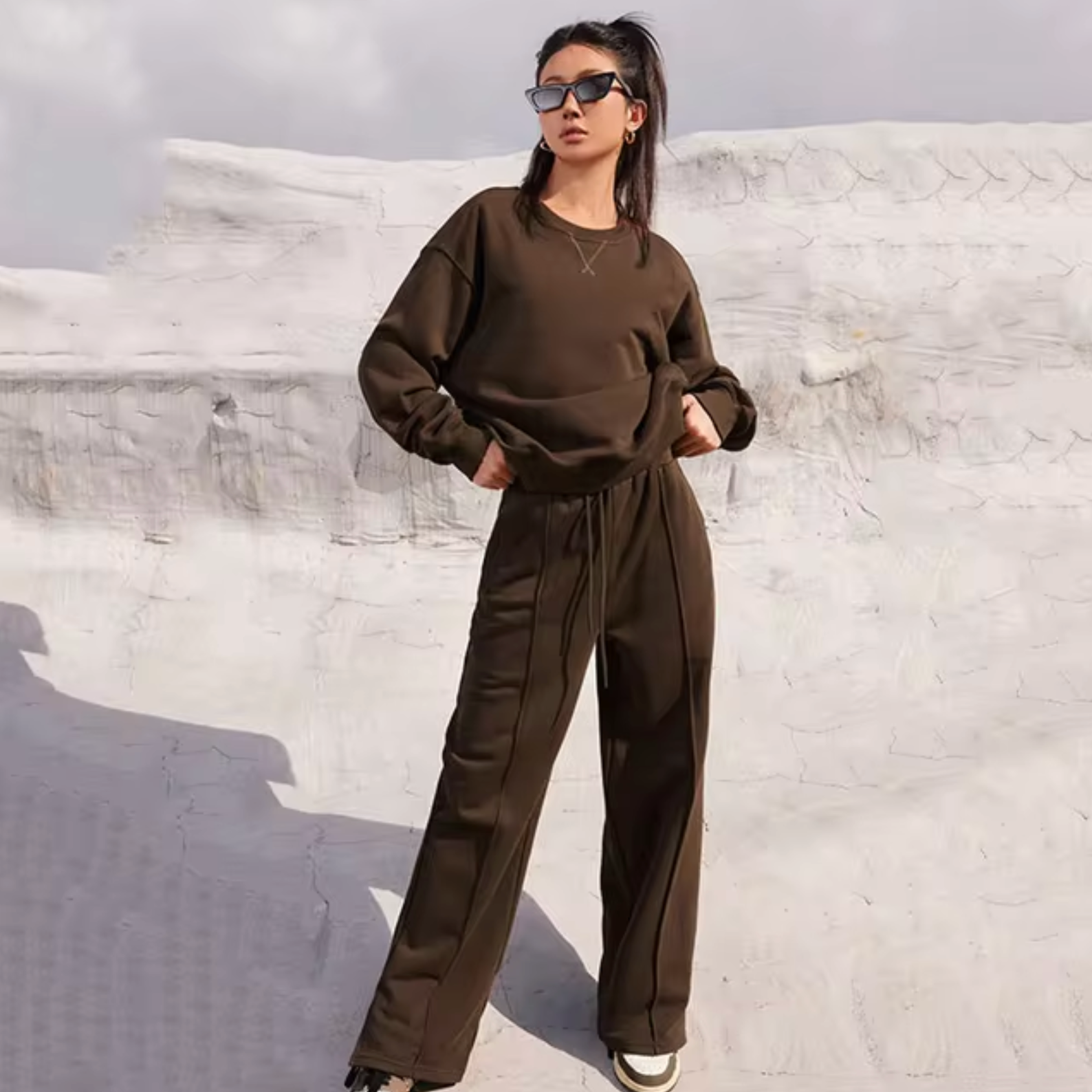 Sanvi – Lässiges zweiteiliges Strickpullover-Set