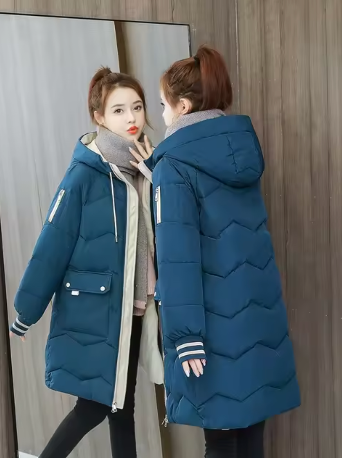 Erin – Langer Parka-Baumwollmantel