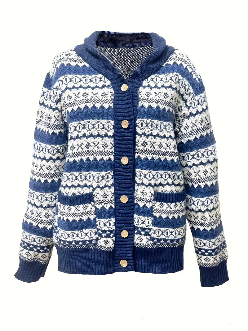 Heidi - Gestrickte Strickjacke mit zwei Taschen