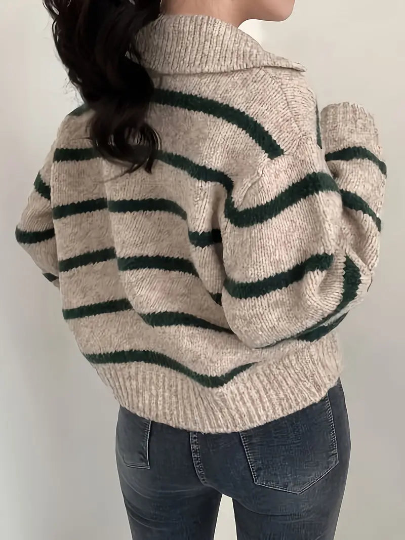 Gillian - Gestrickter Pullover mit V-Ausschnitt