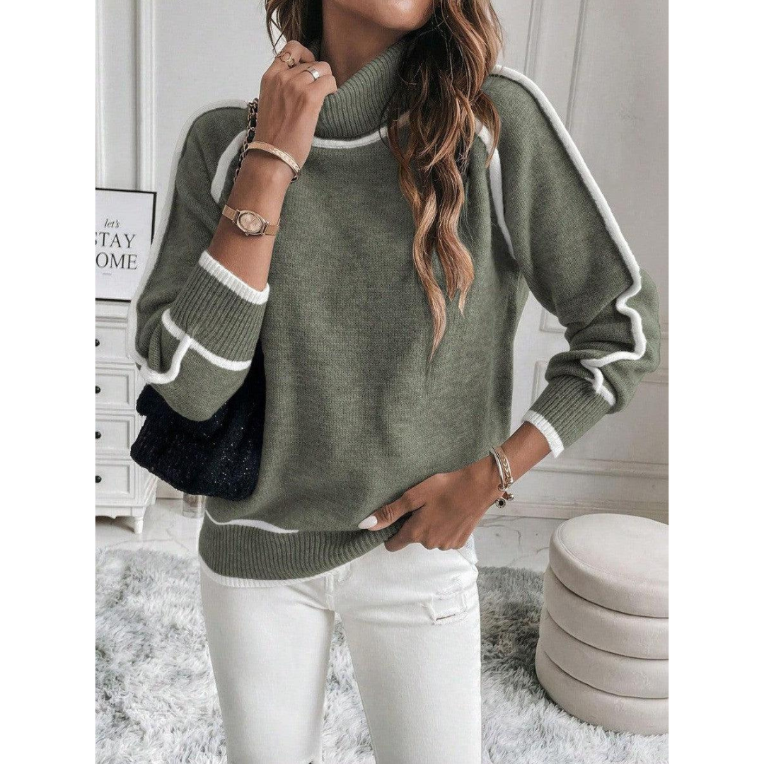 Jaliyah | Damen Weich Strick Rollkragen Pullover | Warme