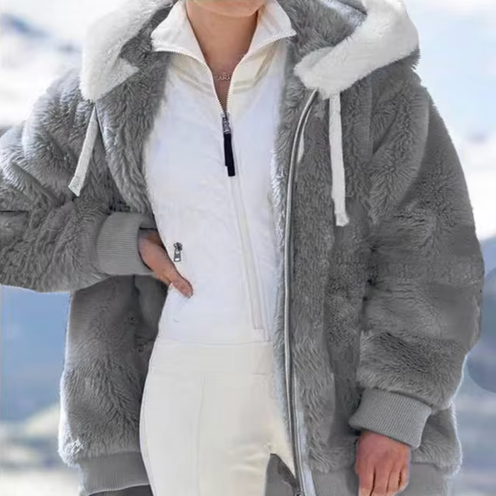 Monia – Kaschmir-Fleecejacke mit Kapuze