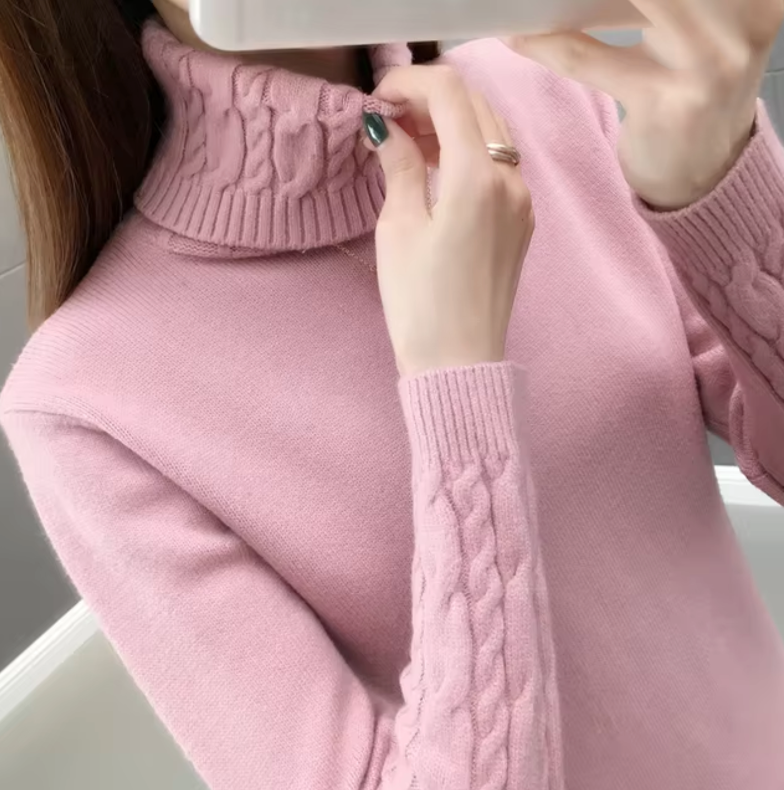 Jenna – Gestrickter Rollkragenpullover