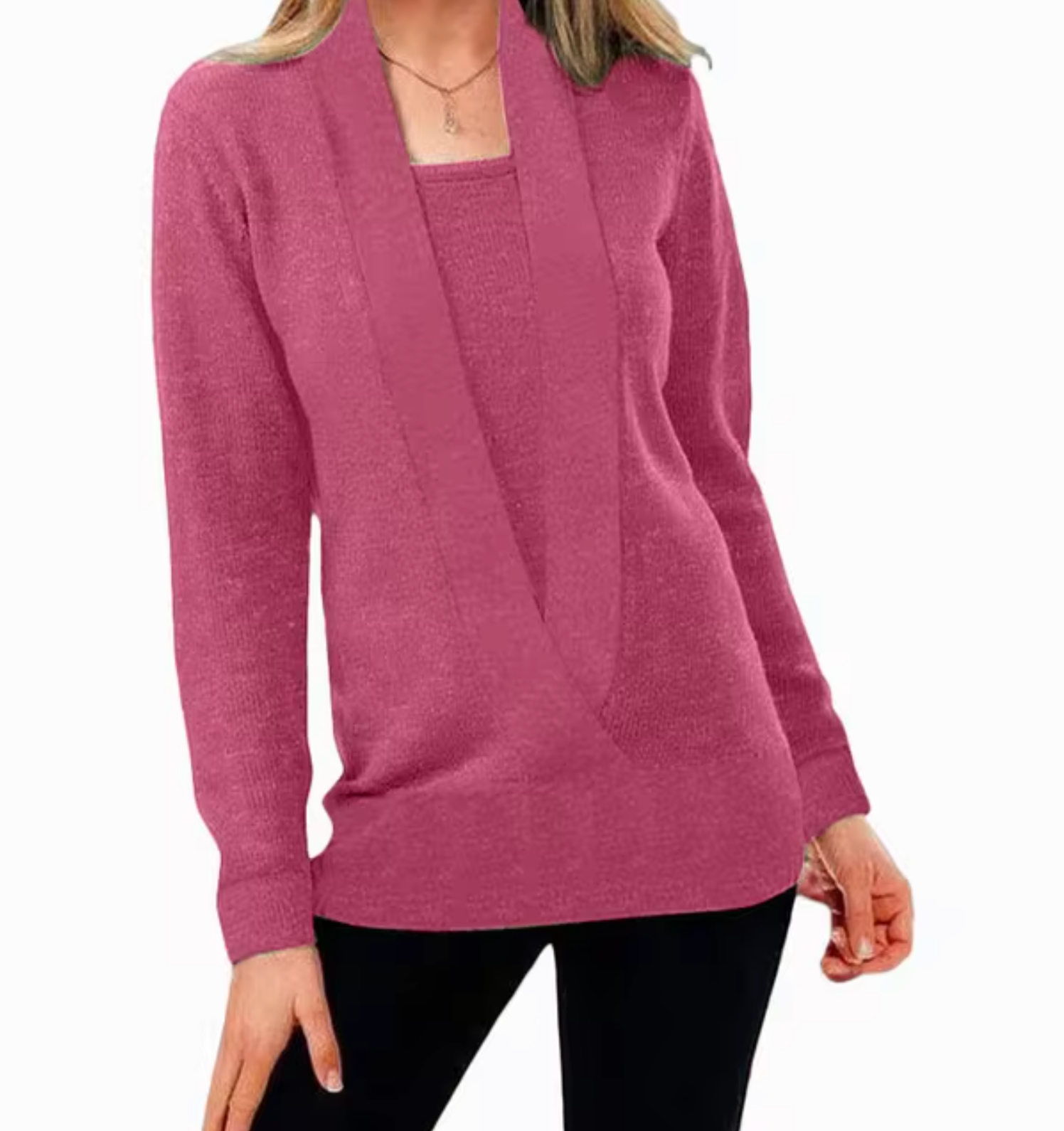 Ciara – Gestrickter Pullover mit tiefem V-Ausschnitt