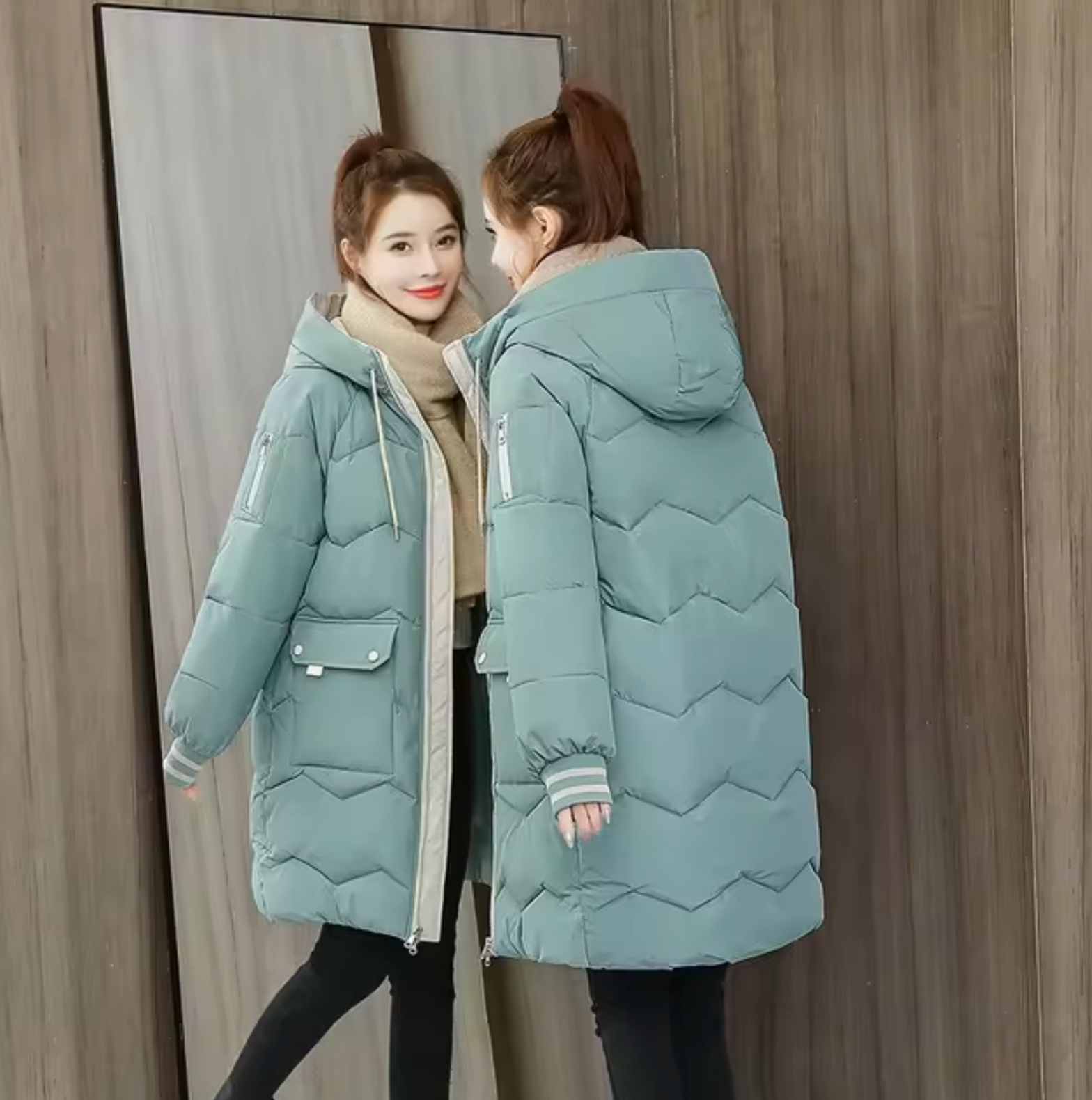 Erin – Langer Parka-Baumwollmantel