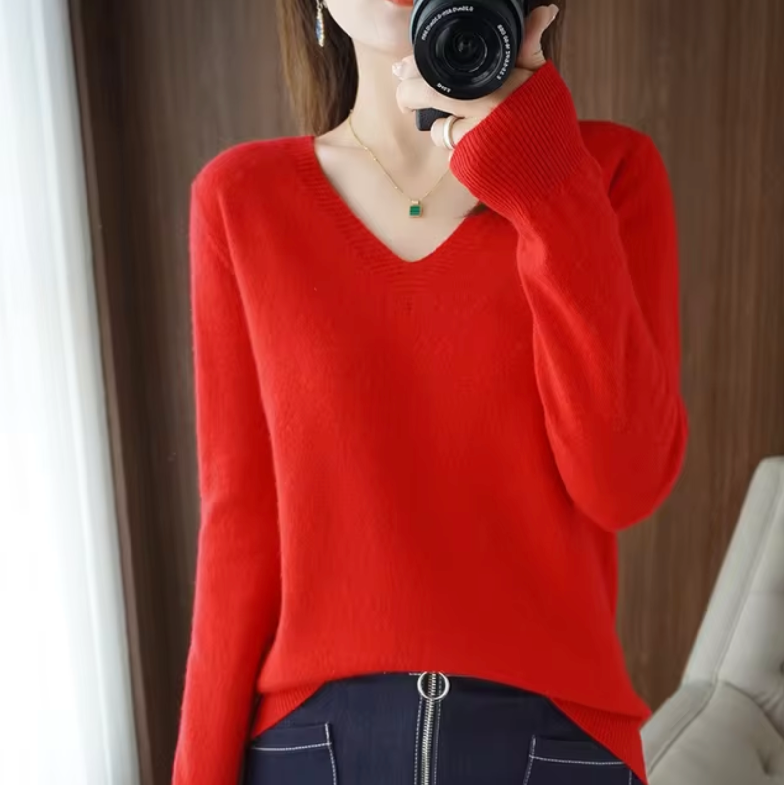 Wynn - Strickpullover mit V-Ausschnitt