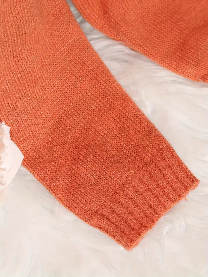 Hannie – Gestrickter Pullover mit V-Ausschnitt