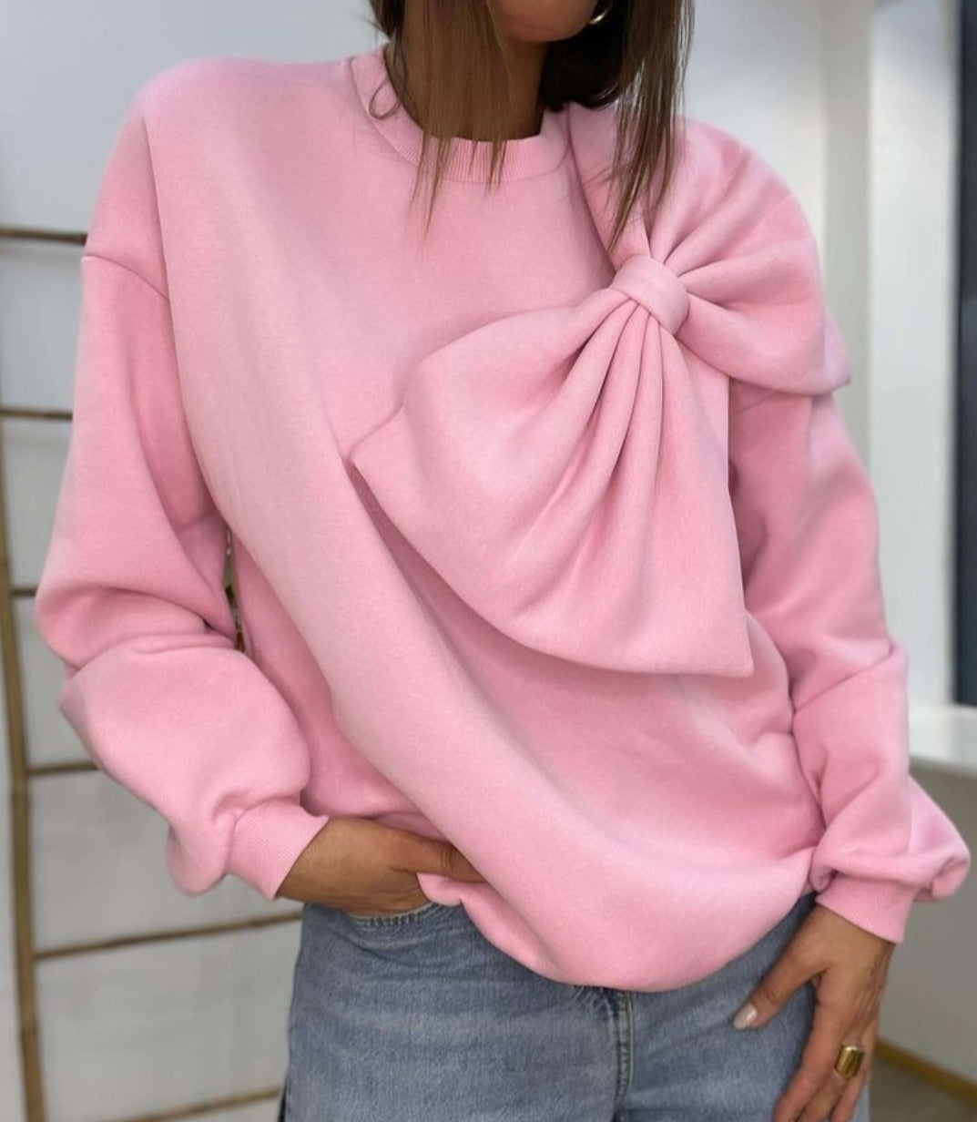 Ofelia – Übergroßes Sweatshirt aus Baumwolle mit Schleife