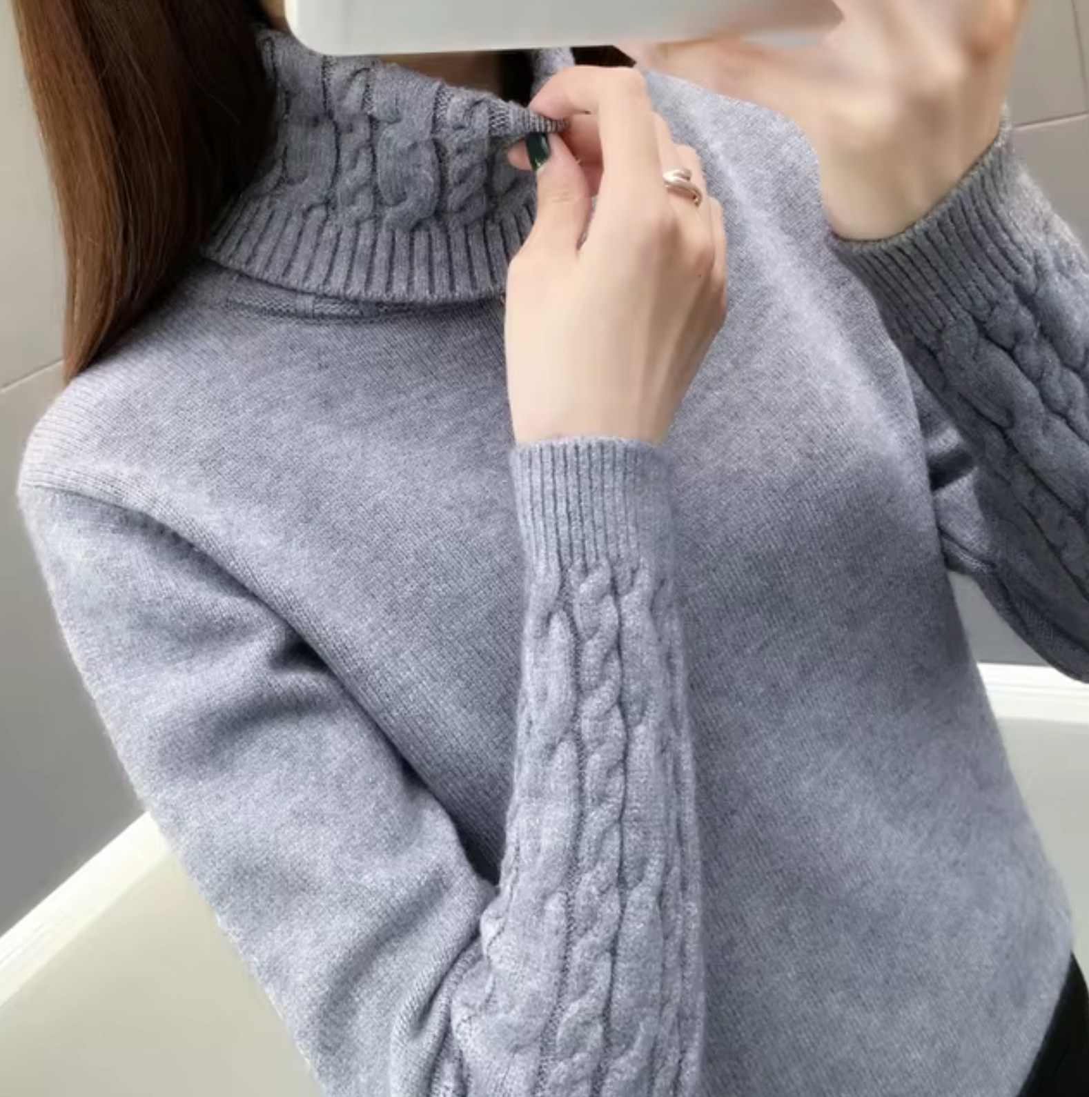 Jenna – Gestrickter Rollkragenpullover
