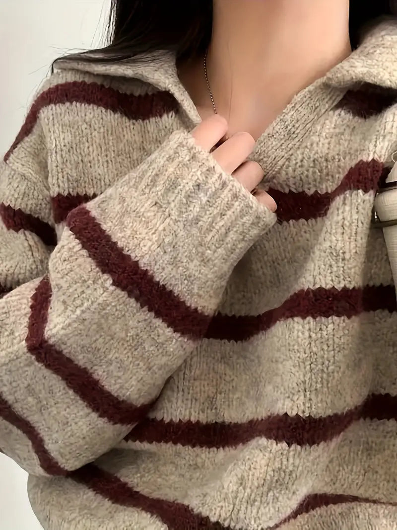 Gillian - Gestrickter Pullover mit V-Ausschnitt