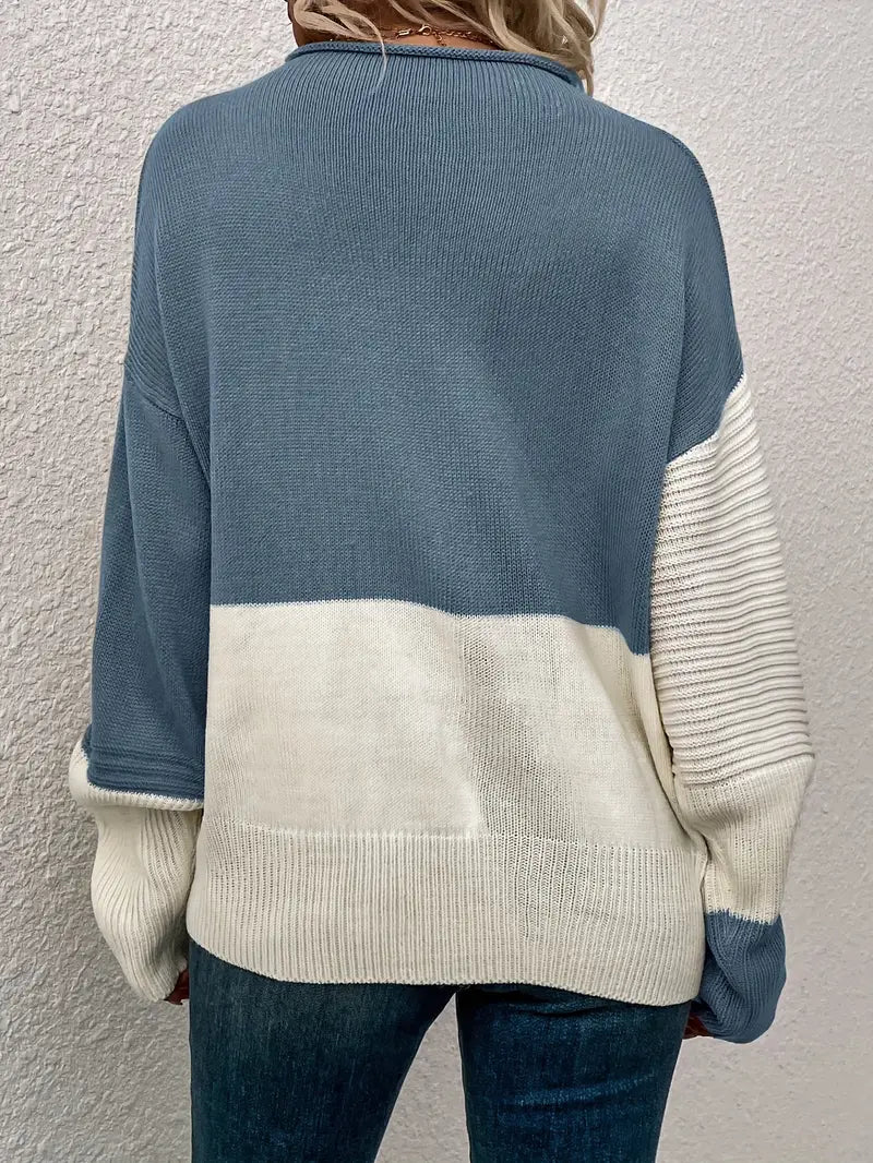 Crezia - Gestrickter Pullover im Farbblockdesign