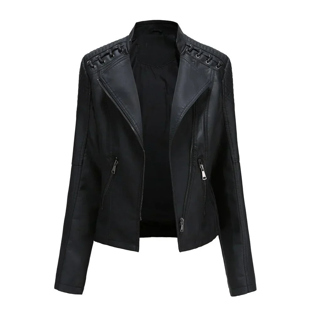 Alysa - Frauen lederjacke für den frühling