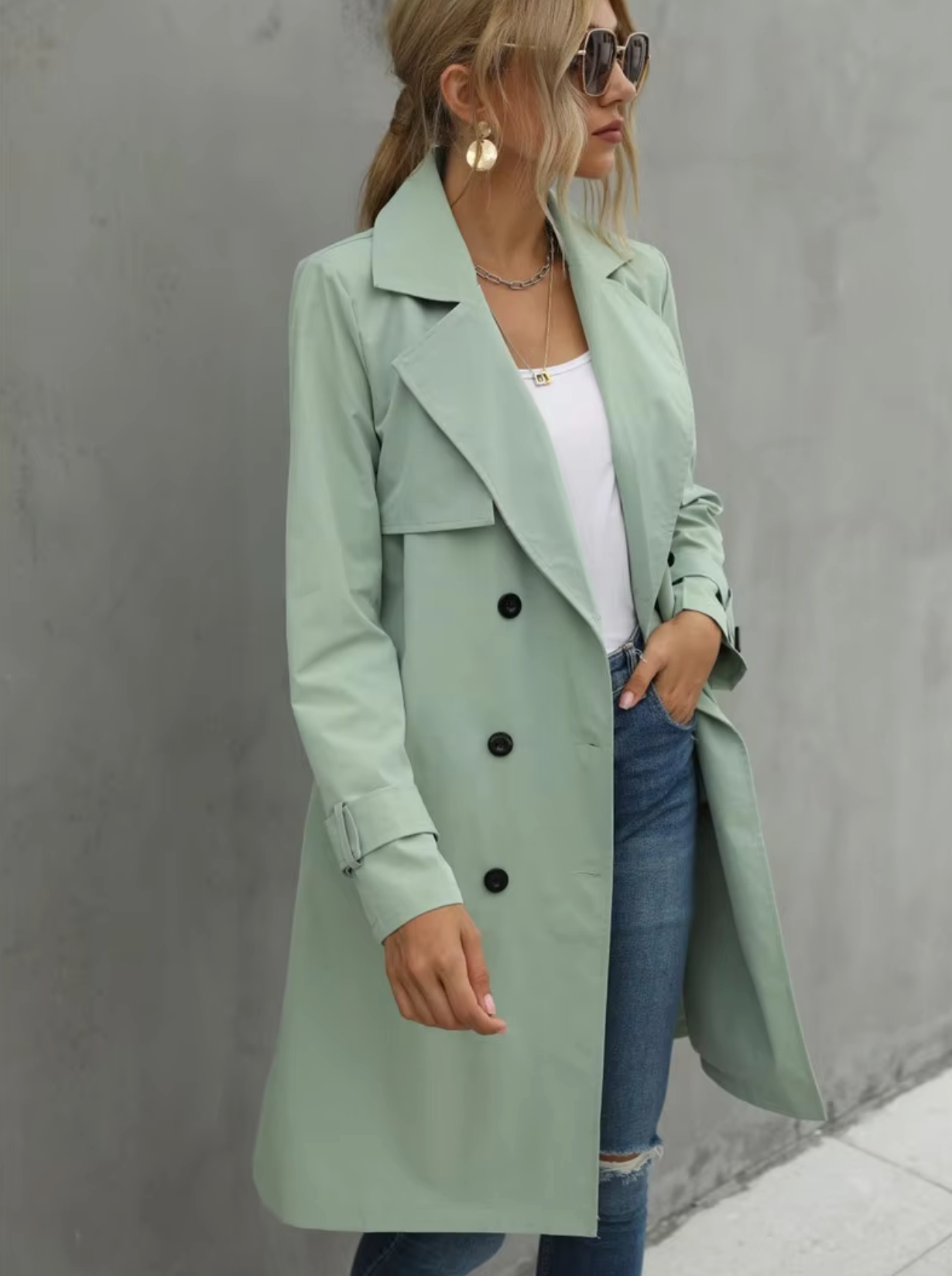 Mathilda – Langärmliger Lässiger Trenchcoat