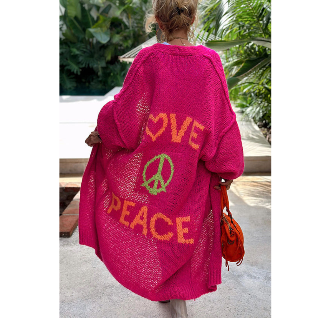 Ibiza - Stylische peace strickjacke