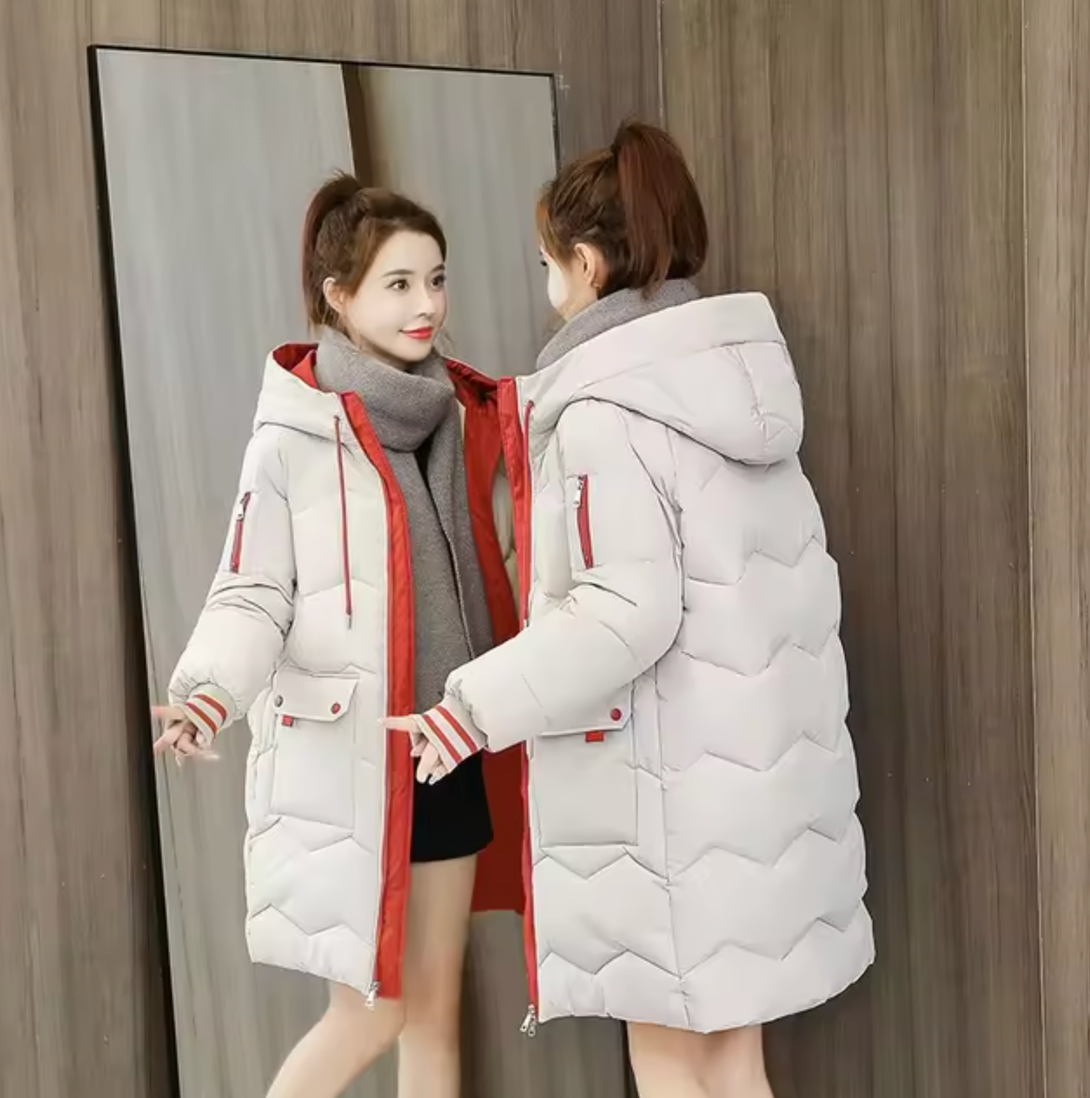 Erin – Langer Parka-Baumwollmantel