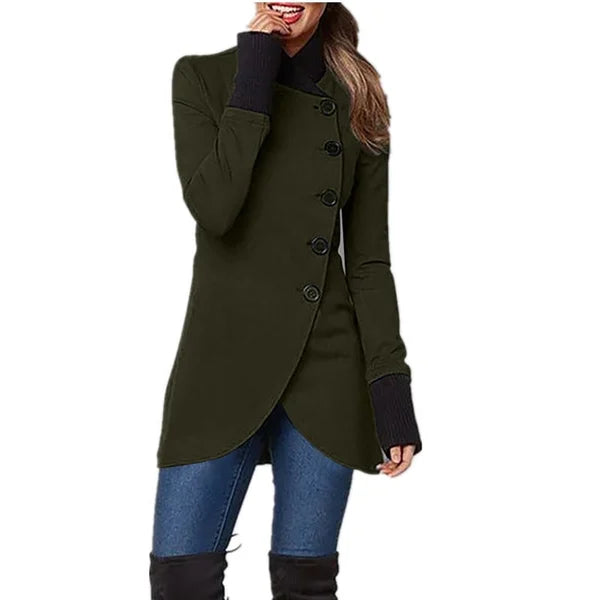 ChicBreeze – Slant-Button Windbreaker für moderne Styles