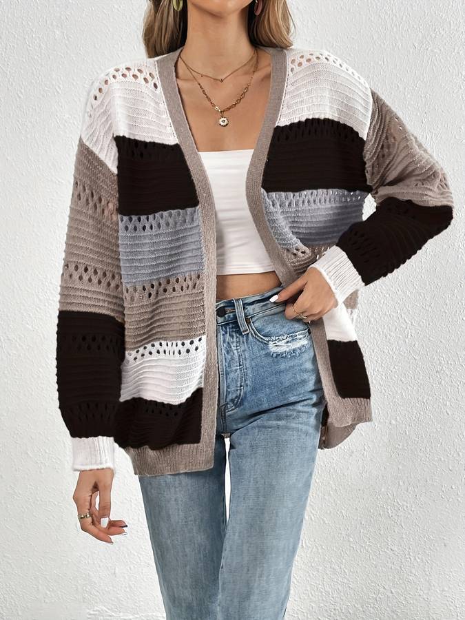 Juliet - Unifarbener Strickjacken-Pullover