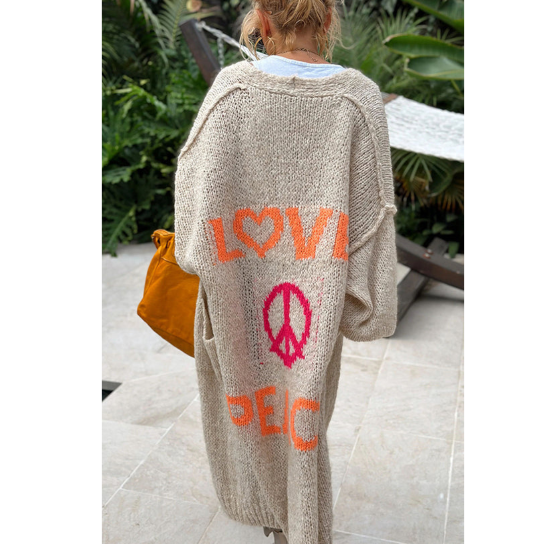 Ibiza - Stylische peace strickjacke