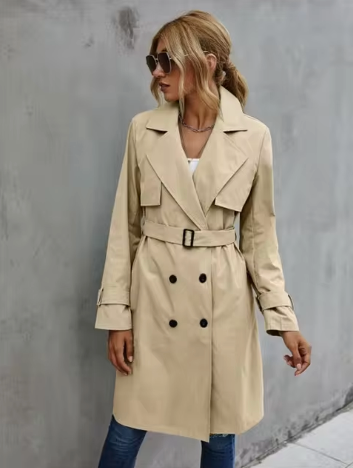 Mathilda – Langärmliger Lässiger Trenchcoat
