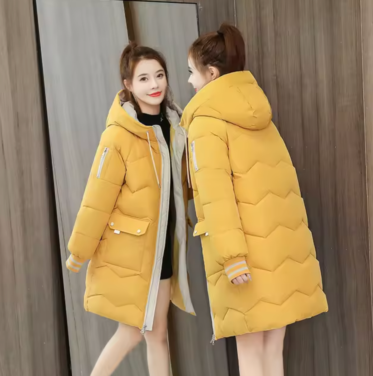 Erin – Langer Parka-Baumwollmantel