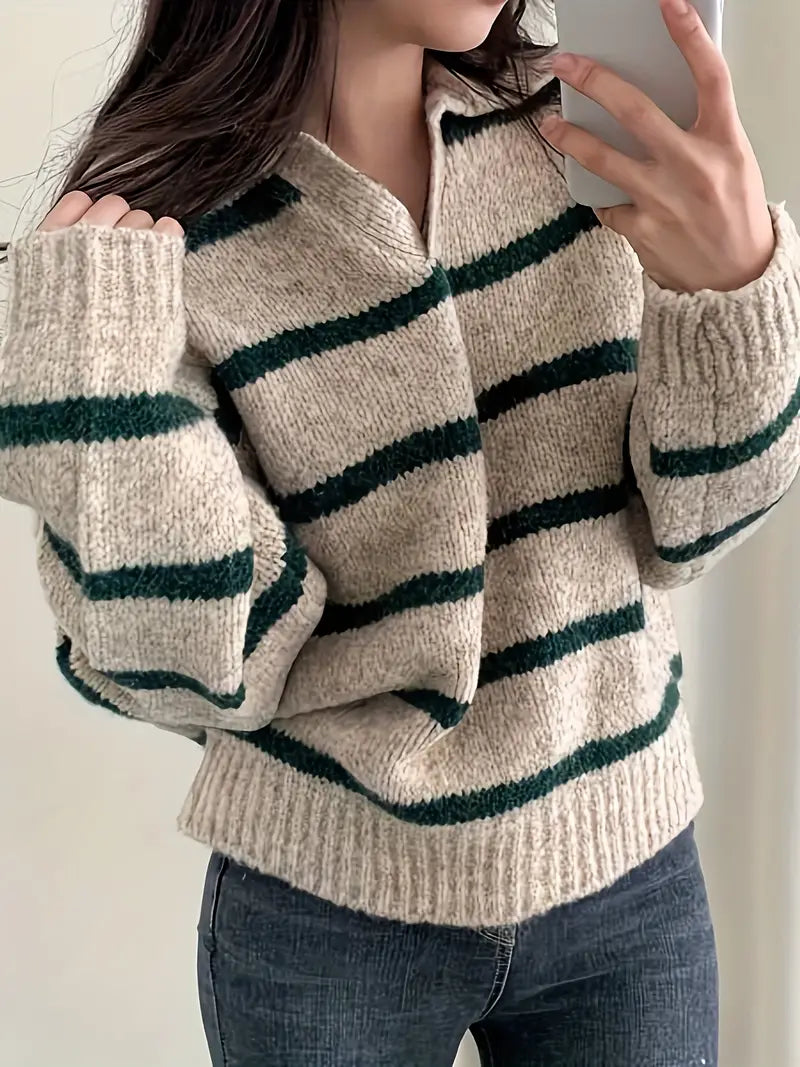 Gillian - Gestrickter Pullover mit V-Ausschnitt