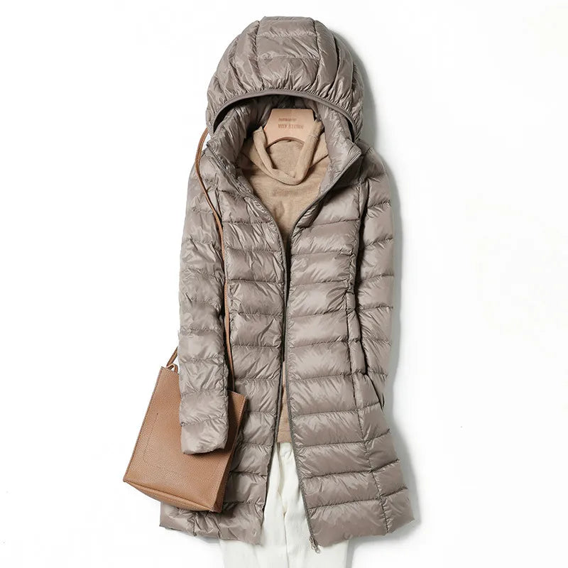 Danar - Luxuriöse Damen-Duvet mit Pelzkragen für Herbst und Winter