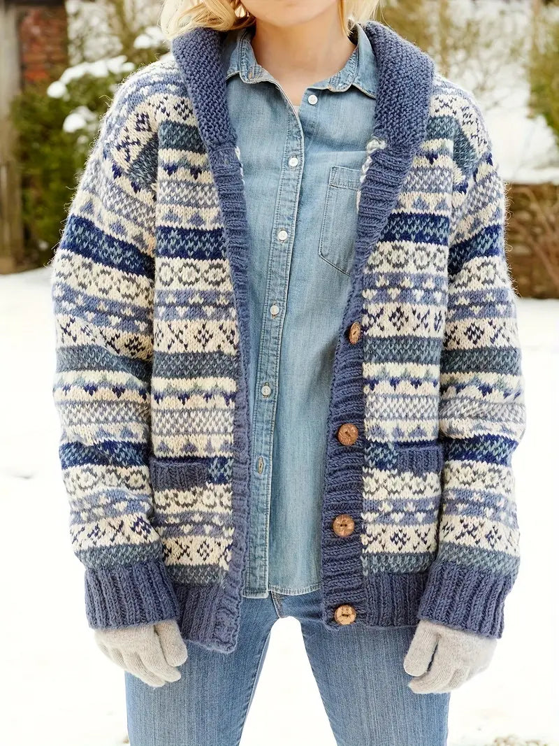 Heidi - Gestrickte Strickjacke mit zwei Taschen