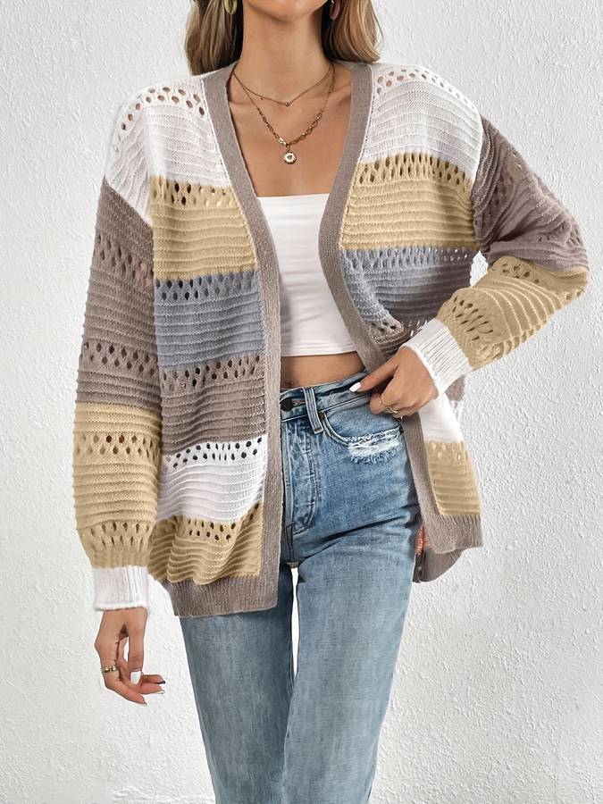Juliet - Unifarbener Strickjacken-Pullover