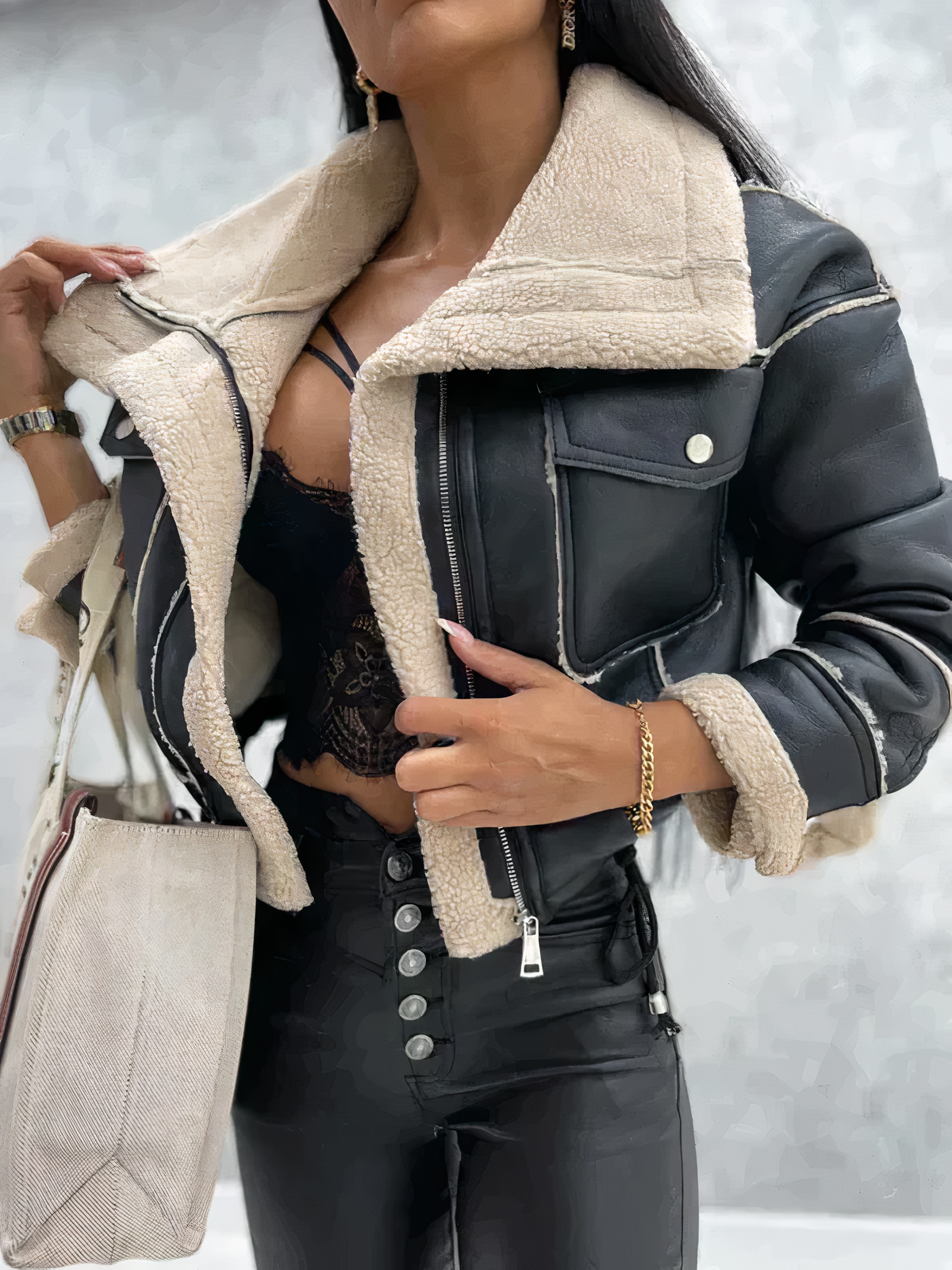 KunstFunkeln - Elegante Kunstlederjacke für kalte Tage