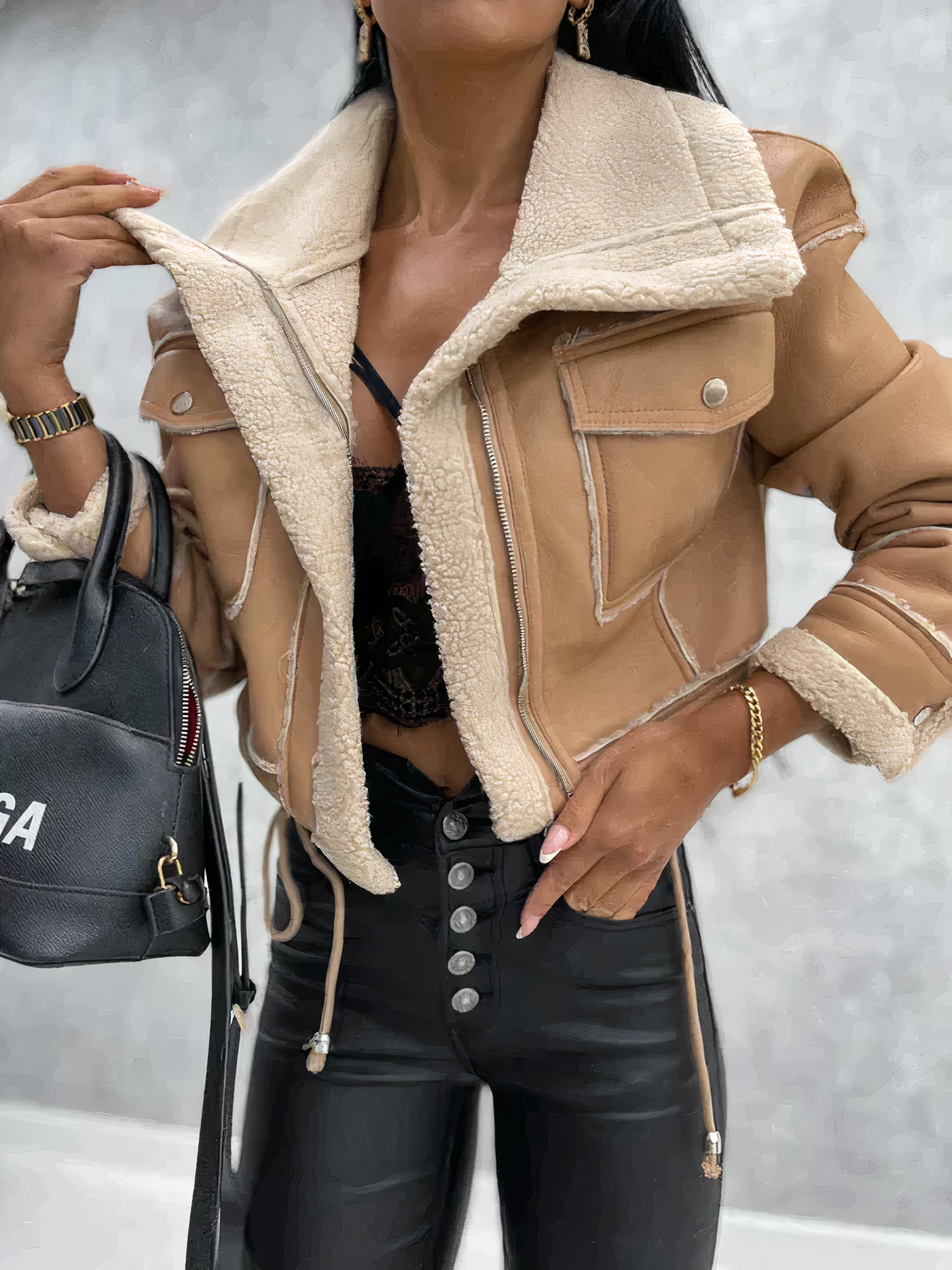 KunstFunkeln - Elegante Kunstlederjacke für kalte Tage